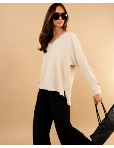 Blouse col en v