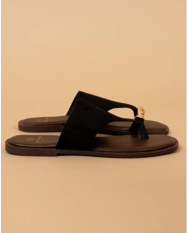 Tongs suédine bague
