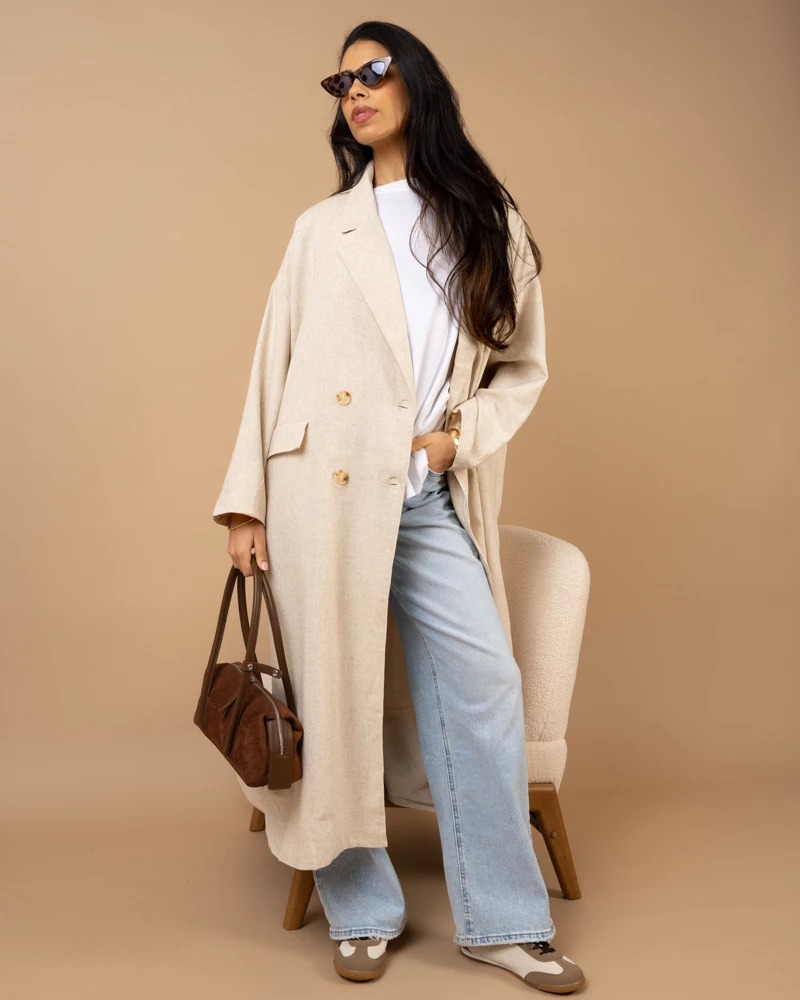 Veste longue lin