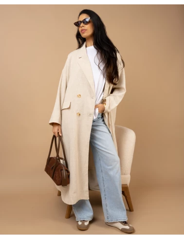 Veste longue lin