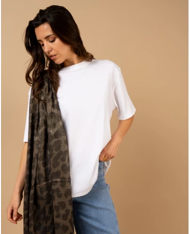 Foulard léopard lurex