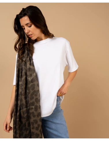 Foulard léopard lurex