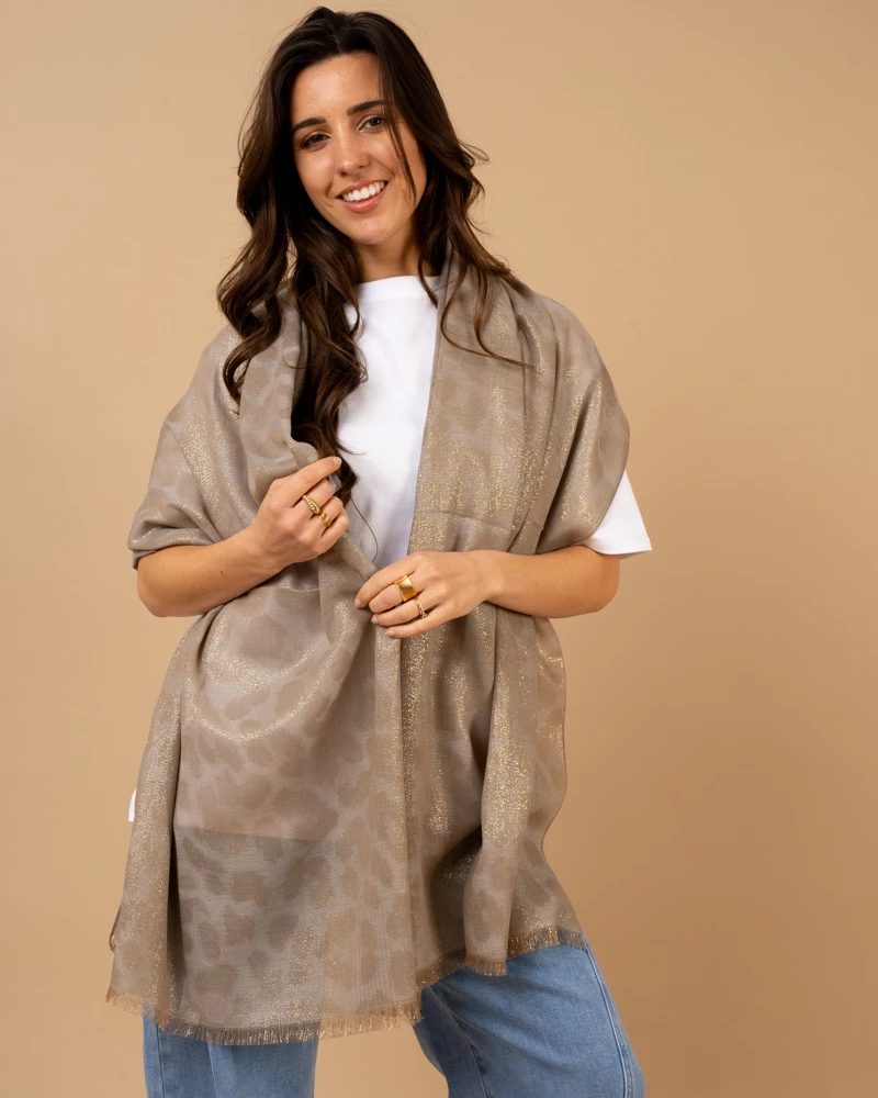 Foulard léopard lurex