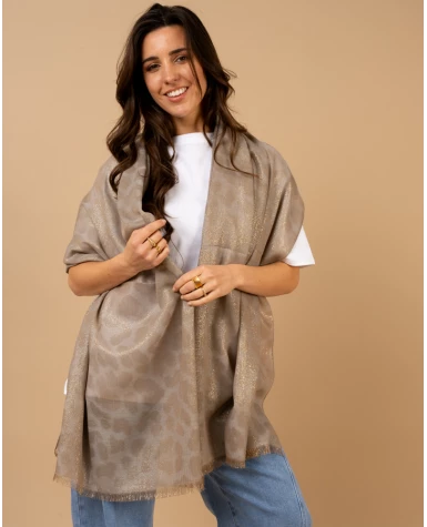Foulard léopard lurex