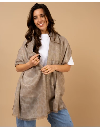 Foulard léopard lurex