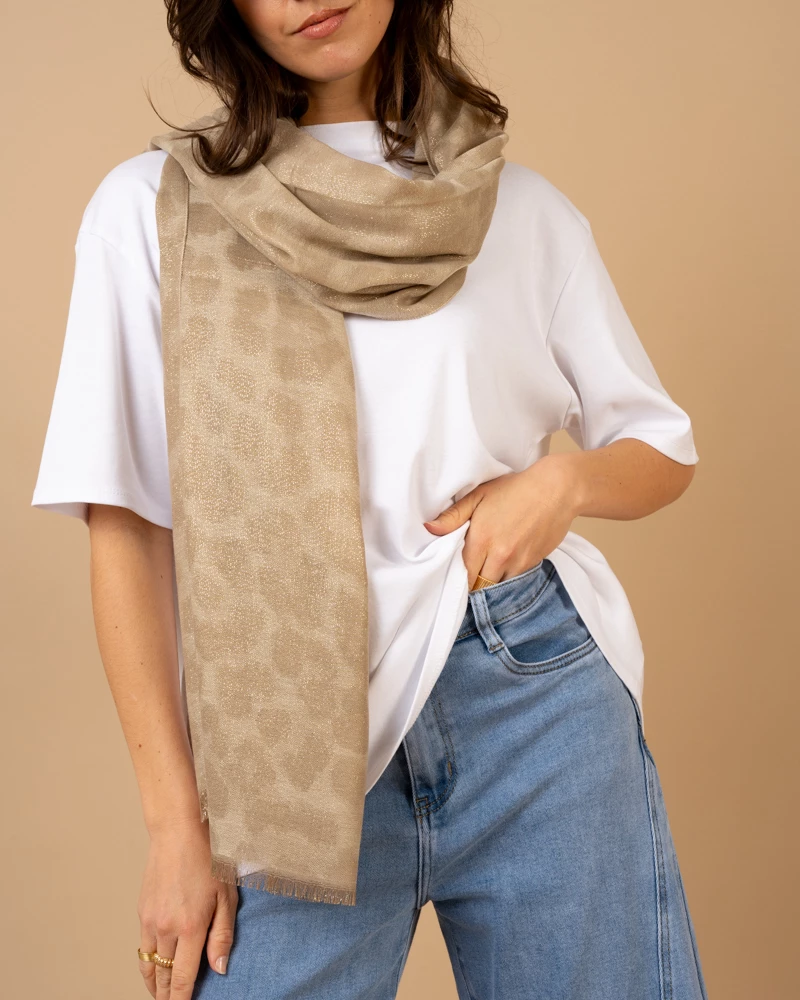 Foulard léopard lurex