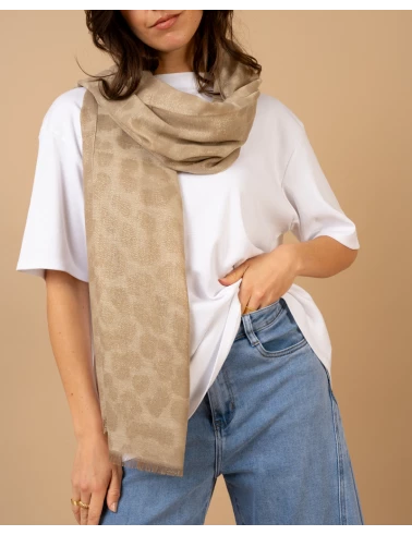 Foulard léopard lurex
