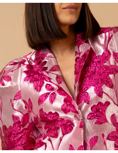 Veste courte fleurs