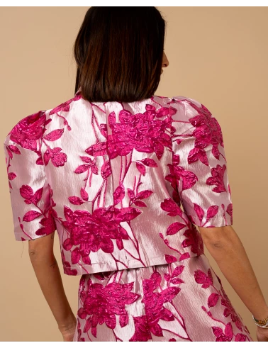 Veste courte fleurs