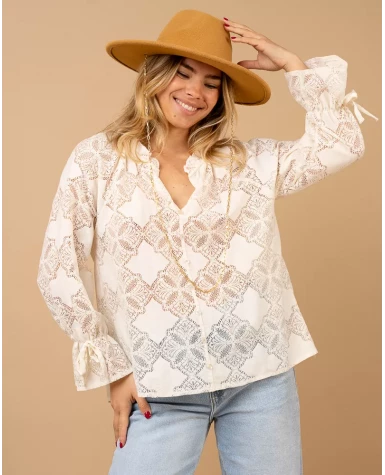 Blouse manches lacets