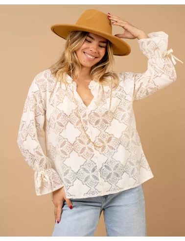 Blouse manches lacets