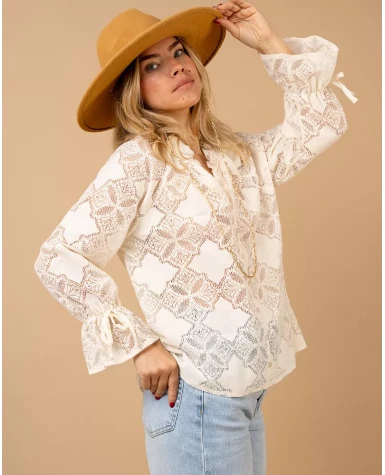 Blouse manches lacets