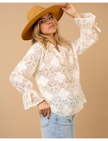 Blouse manches lacets