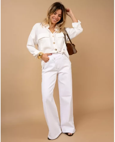 Pantalon boutons décalés