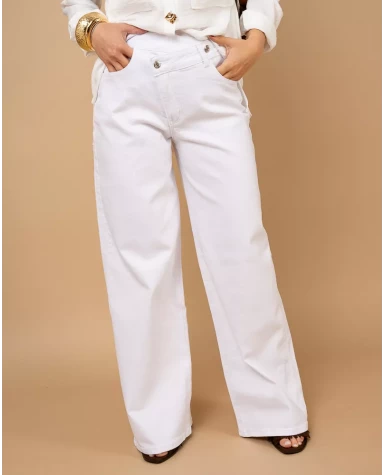 Pantalon boutons décalés
