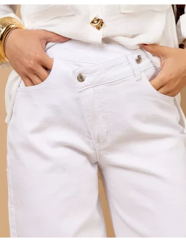 Pantalon boutons décalés