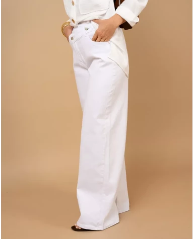 Pantalon boutons décalés