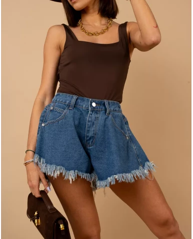 Short jean franges Short jean franges