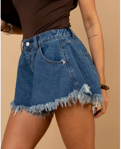 Short jean franges Short jean franges