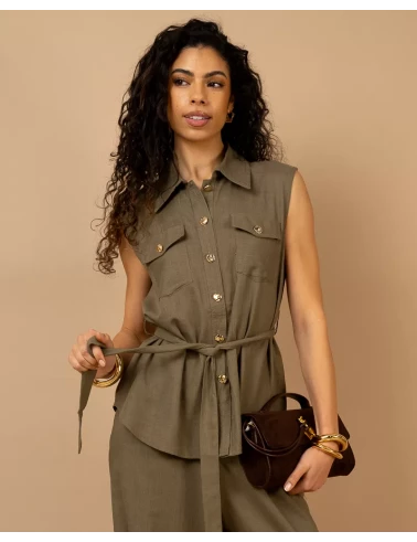 Gilet col boutons