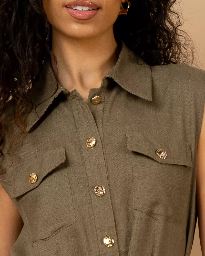 Gilet col boutons