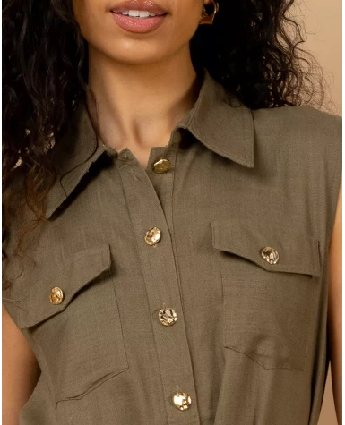 Gilet col boutons