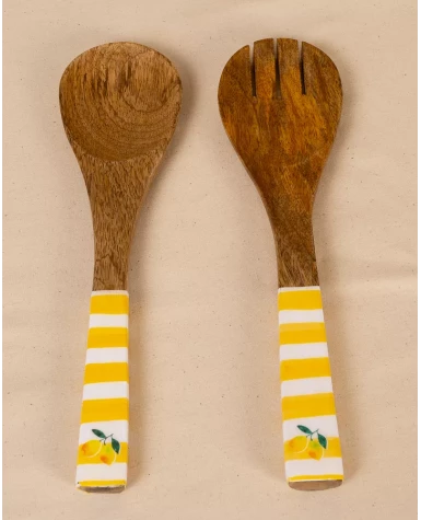 Couverts à salade jaune