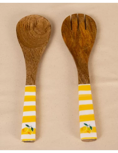Couverts à salade jaune