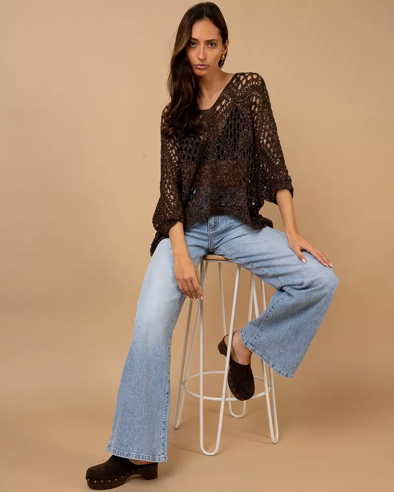 Top maille ajouré