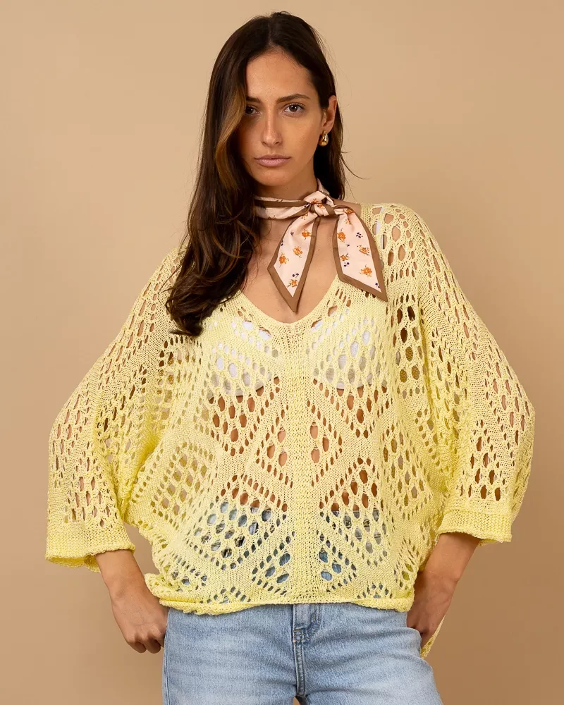 Top maille ajouré
