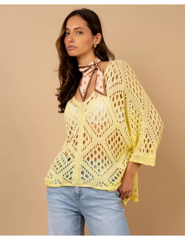 Top maille ajouré
