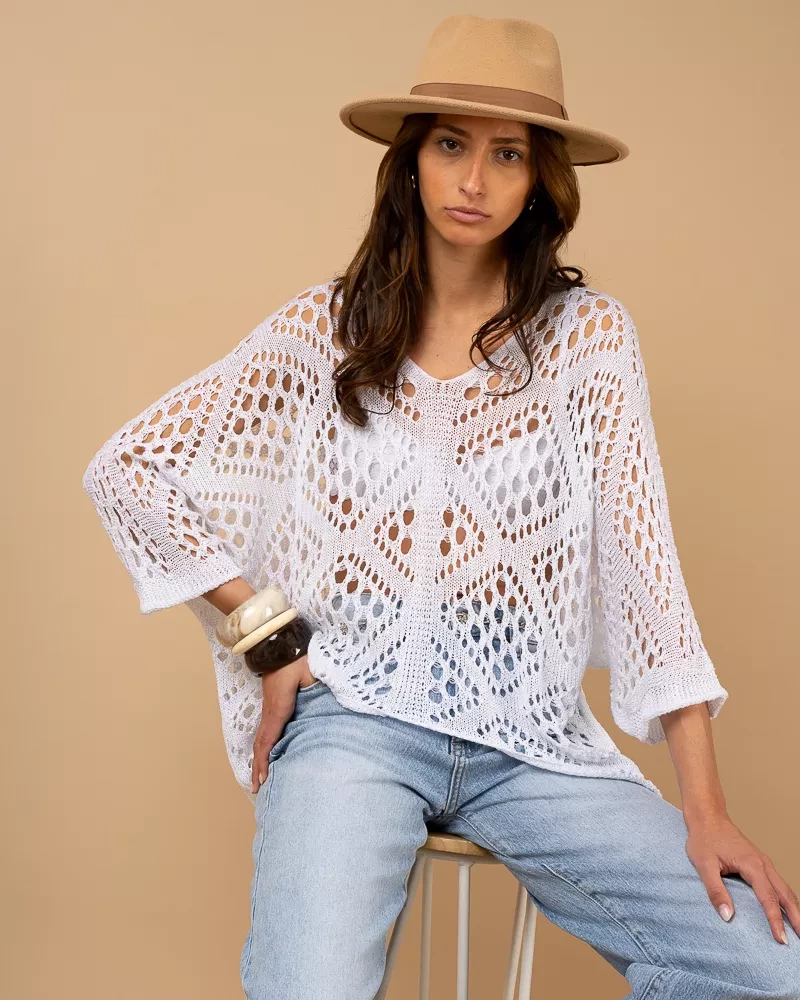 Top maille ajouré
