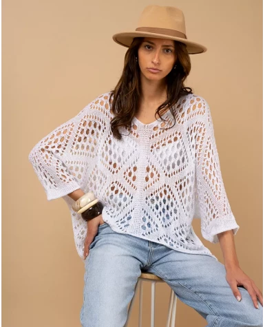 Top maille ajouré