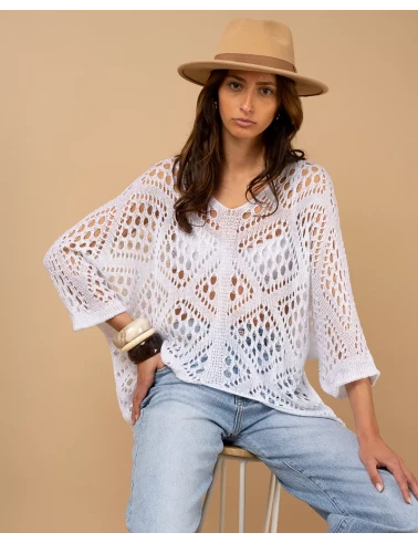 Top maille ajouré
