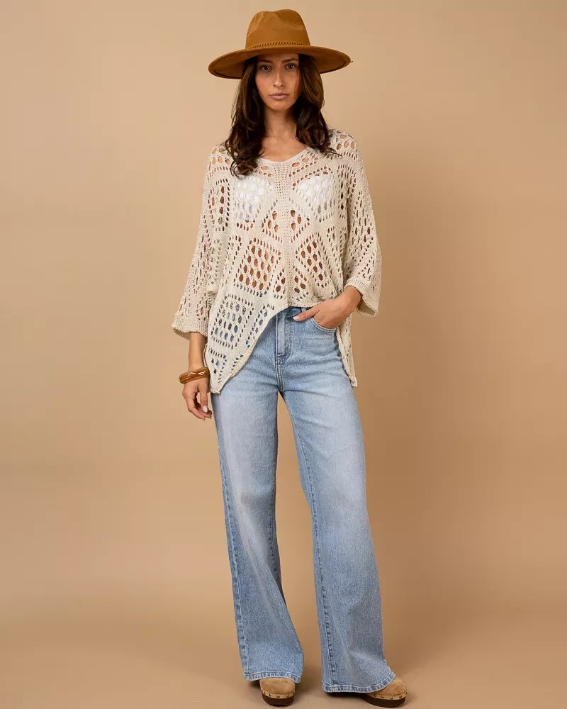 Top maille ajouré
