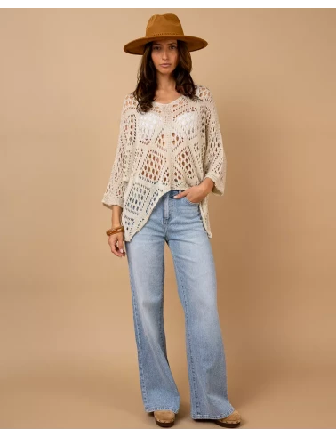 Top maille ajouré