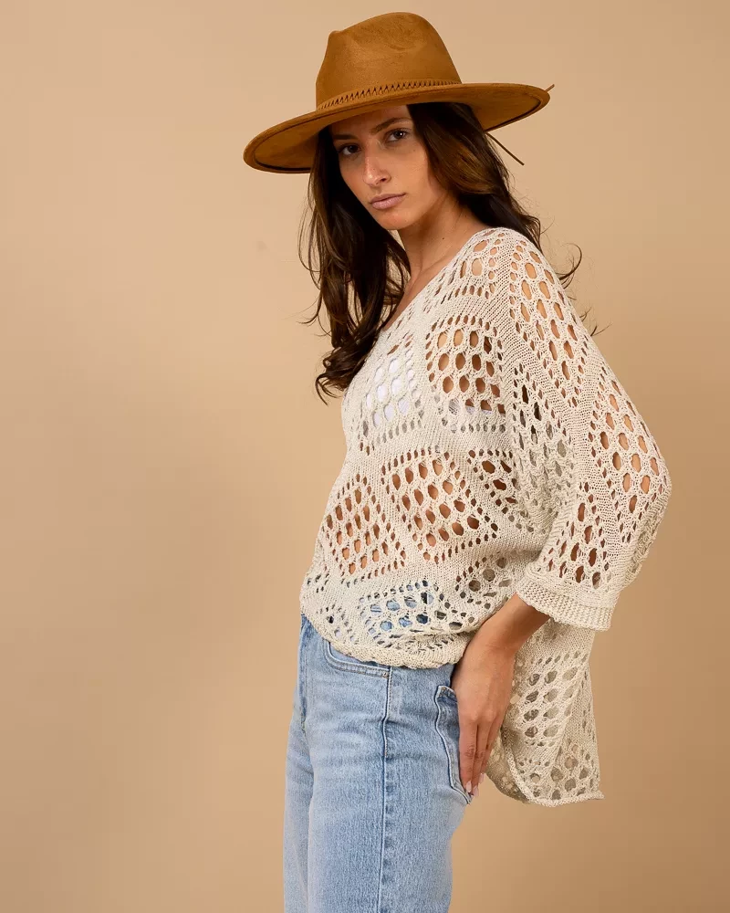Top maille ajouré