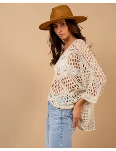 Top maille ajouré