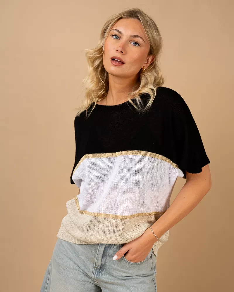 Top maille rayé