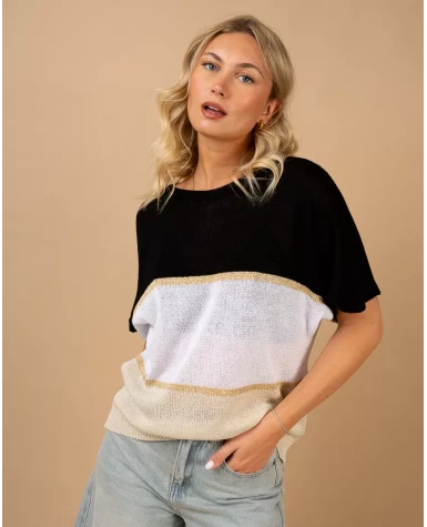 Top maille rayé