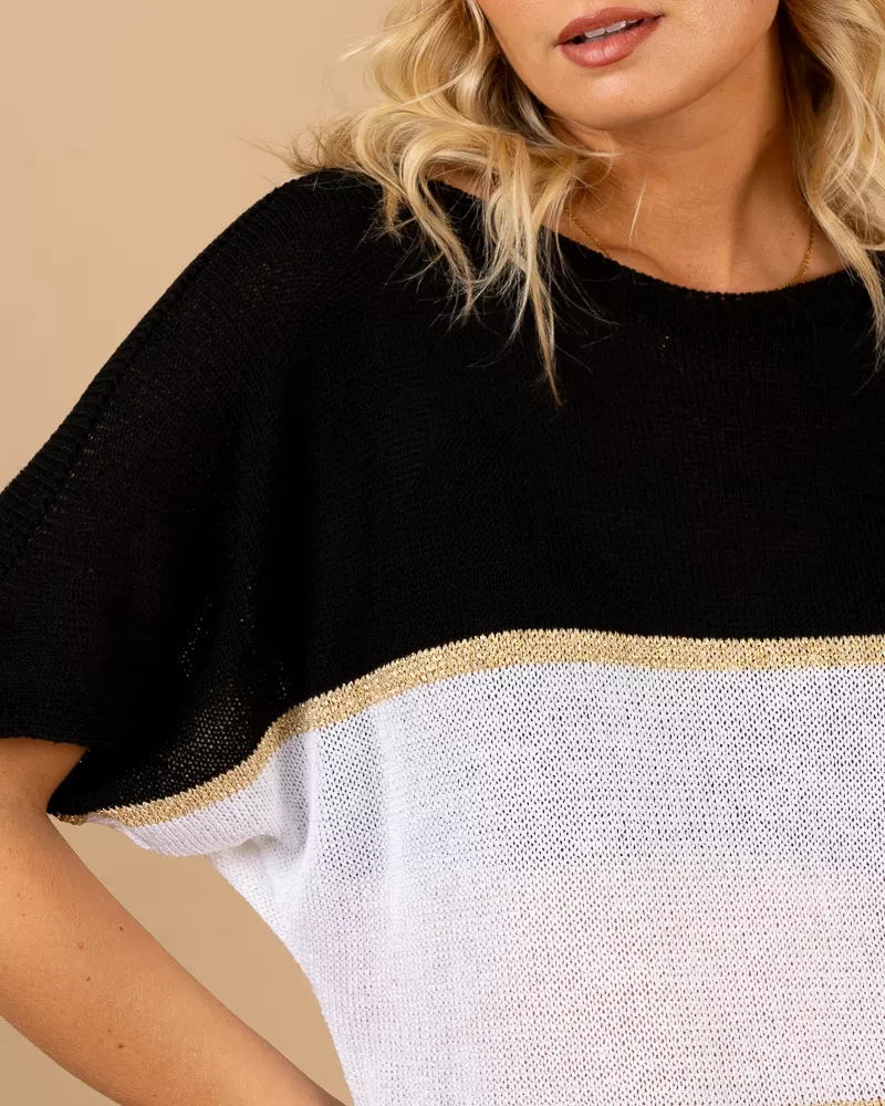 Top maille rayé