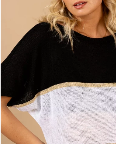 Top maille rayé