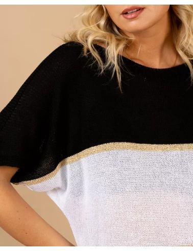 Top maille rayé
