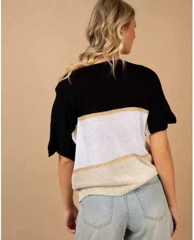 Top maille rayé