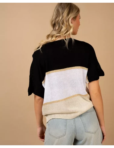 Top maille rayé