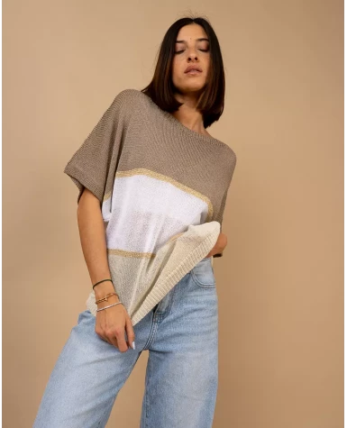 Top maille rayé