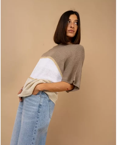 Top maille rayé
