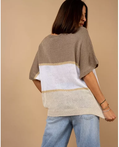 Top maille rayé