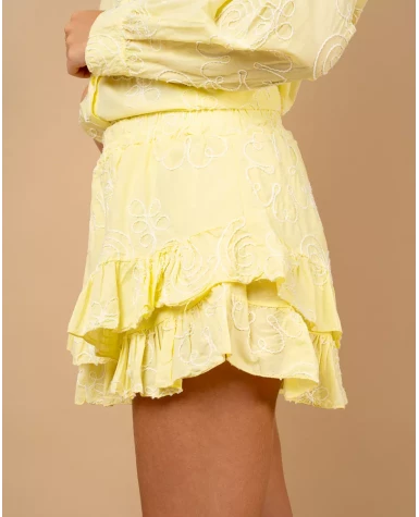 Jupe short brodée