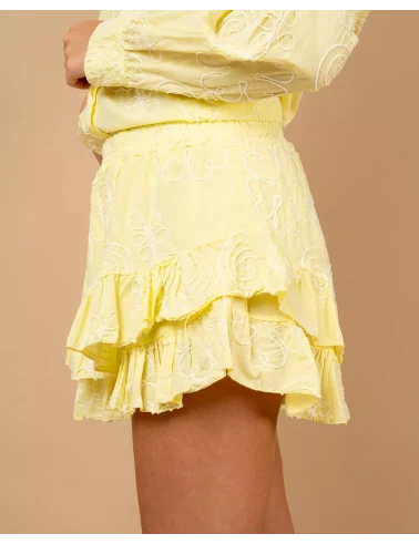 Jupe short brodée
